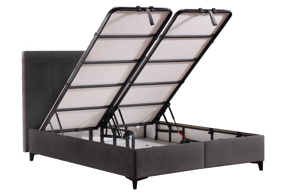 Απεικονίζει τον αποθηκευτικό χώρο του διπλού Κρεβατιού Monaco Liberta.